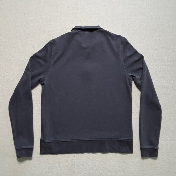 Burberry Brit Sweatshirt Med Navy Blue 1/4 Zip Sweater Logo Pima Cotton Peru - Picture 6 of 7